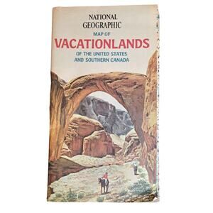 National Geographic Map Vacationlands of the West Ephemera Vintage Paper 1966